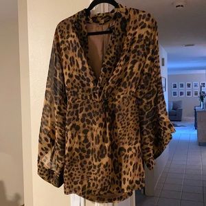 Leopard kimono dress